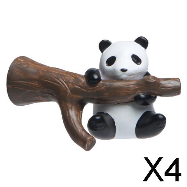 4x3D Panda Refrigerator Magnets Fridge Sticker Home Whiteboard Cabinets Decor hang branch