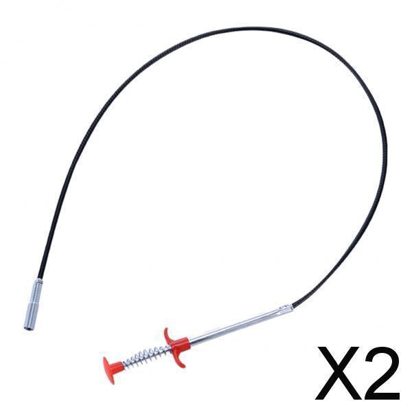 2xKitchen Drain Snake Clog Remover Hair Cleaning Plumbing Pipe Sewer 60cm