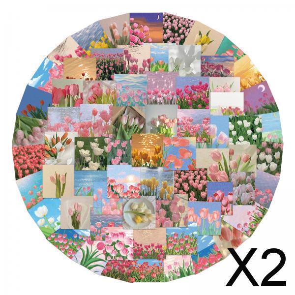 2x69Pcs Flowers Stickers for Guitar Water Bottles Laptop Trendy Vinyl Sticker