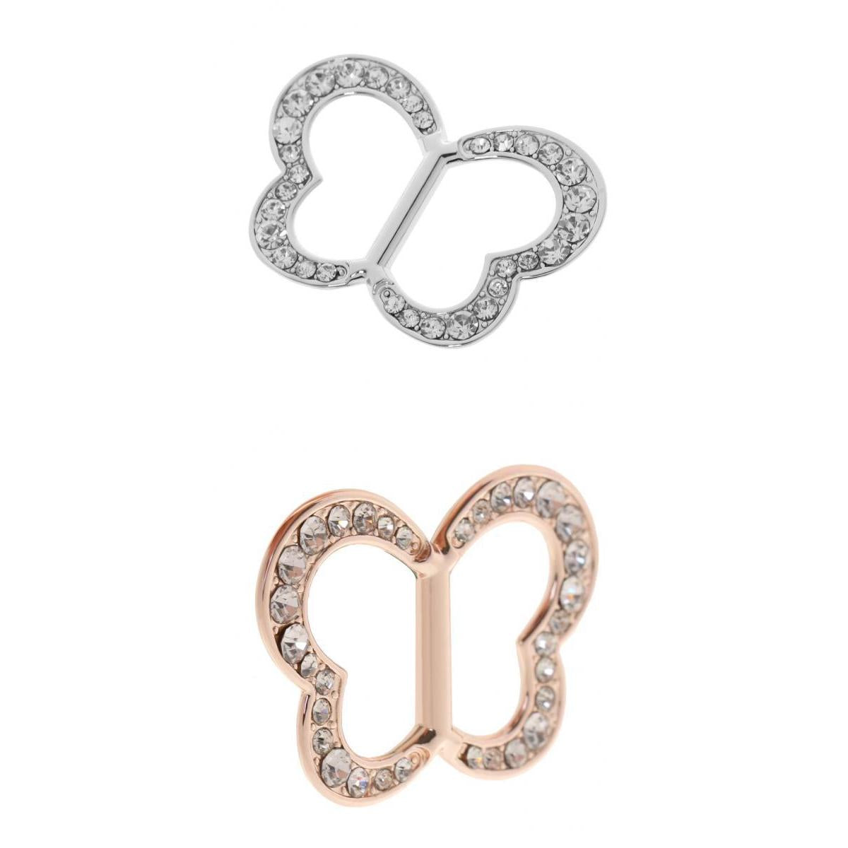 2pcs Crystal Butterfly Scarf Ring Scarf Jewelry Gift for Valentine's Day