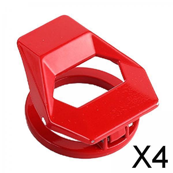 4xAutomobile Car Ignition Switch Protective Cover Smooth Red