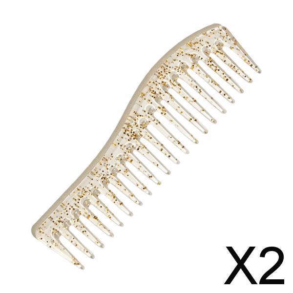 2xComb Wide Tooth Hair Cutting Hairdressing for All Hair Types Travel Styling