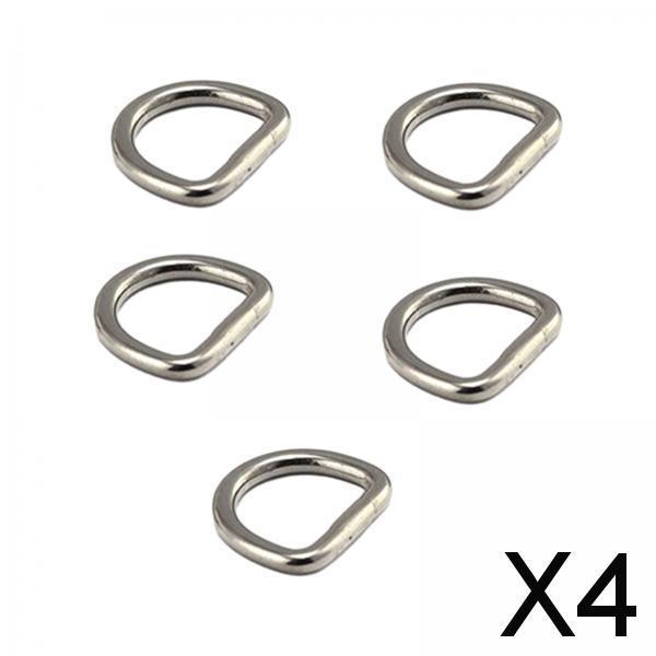 4x5x D Rings Heavy Duty Seamless D Shaped Rings for Hardware Handbags Clothing 25mmx16mm