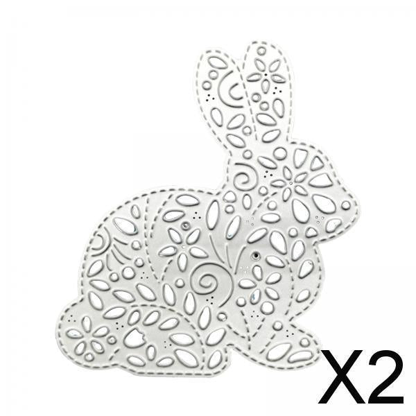 2xBunny Cutting Dies Embossing Tool Stencil DIY Album Paper Craft Decoration