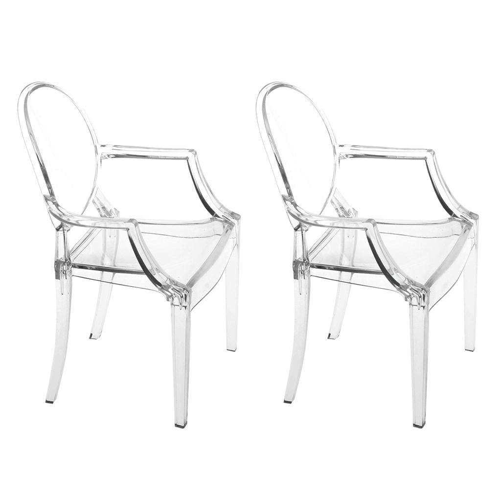 2 Pieces 1/6 Dining Chair Furniture for Barbie Doll Clear Armchair