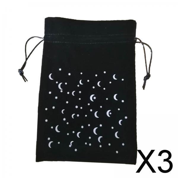3xVelvet Tarot Card Container 13x18cm w/ Drawstring for Board Game Accessories