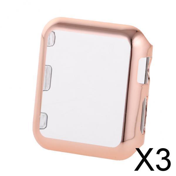 3xPlastic Case Protector Cover For Apple Watch Series 2 iWatch 42mm Rose Gold