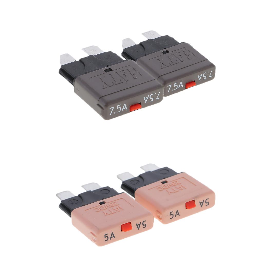 4Pcs 28V 7.5A+5A Auto Car Truck Boat Mini Blade Fuses Manual Circuit Breaker