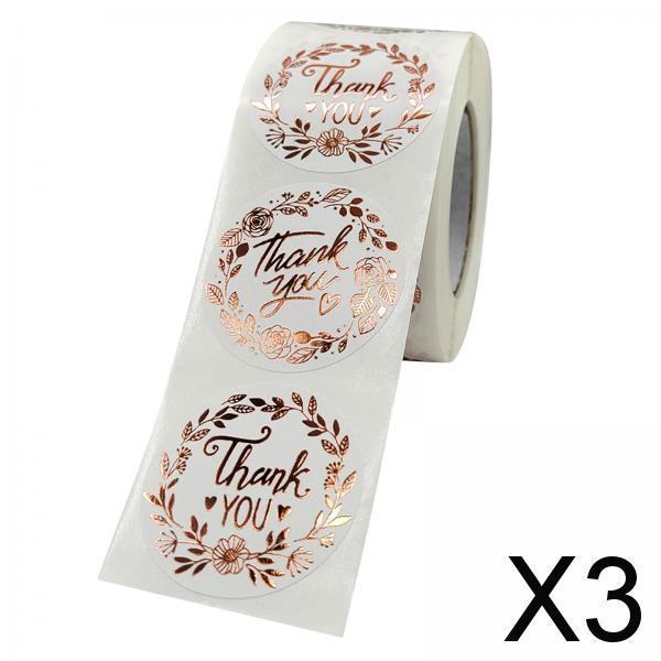 3xThank You Stickers Seal Labels Decals for Business Packaging Gift Wrap 2.5cm