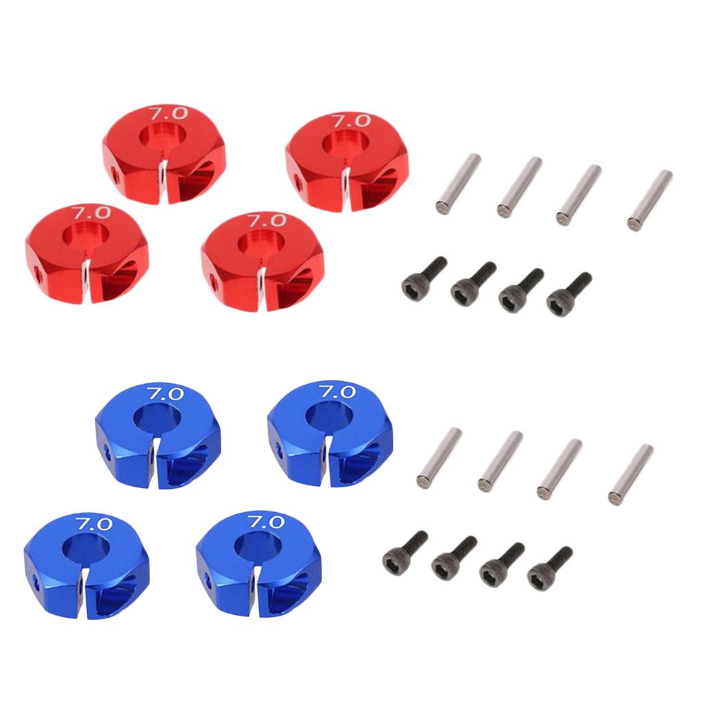 8Piece Wheel Hex 12mm Drive Hub Adapter Upgrade Part for 1/10 RC D90 Car 7mm