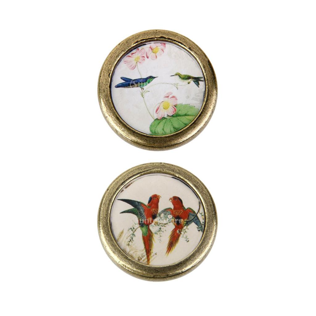 2 Pieces Bird Print Cabinet Door Drawer Handles Cupboard Pull Knobs Hardware