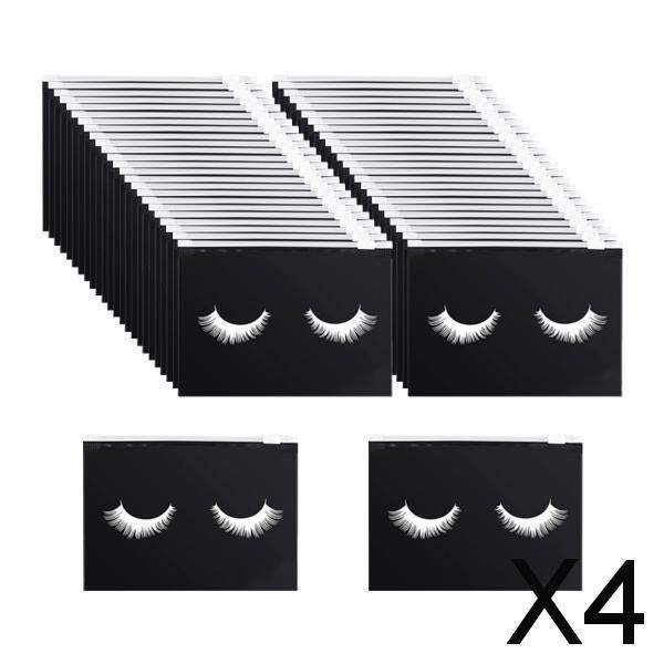 4x50 Count Lash Bags Eyelash Makeup Bags with Zipper Adorable 15x10cm Black