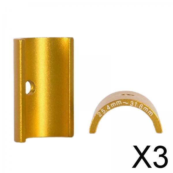 3xBike Stem 25.4 to 31.8mm Shim Handlebar Adapter Spacer - 1 Pair Golden