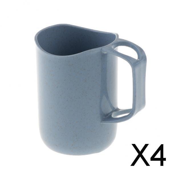 4xCreative Wheat Straw Toothbrush Holder Tooth-brushing Cup for bathroom Blue