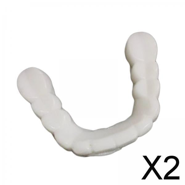 2xResin Teeth Veneers Comfortable Dentures Tooth Cover Removable Reusable Upper Cover