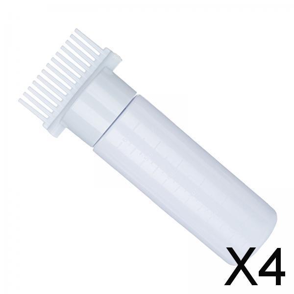 4xRoot Comb Applicator Bottle Perming Tools Hair Dye Bottle Brush for Home DIY Blue