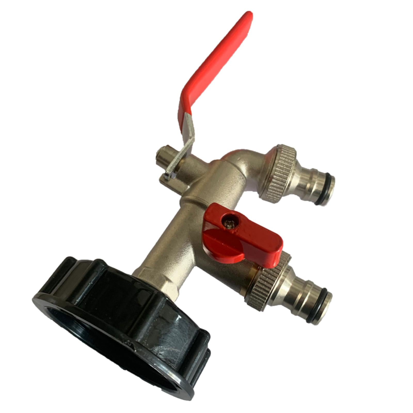 IBC Tank Adapter S60X6 Connector 1/2" Brass Valve Tap with Two Outlets