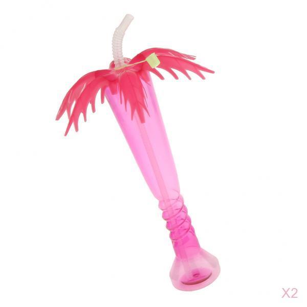 2pcs Tropical Palm Tree Luau Yard Cup Hawaiian Summer Party Drinks Cup