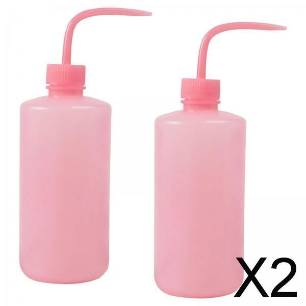 2x2x Wash Bottle Diffuser Squirt Squeeze Bottle Twist Top Caps Soap Wash Pink 500ML