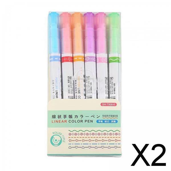 2xJournal Pens Self Outline Markers for Greeting Card Making Painting 6 pieces