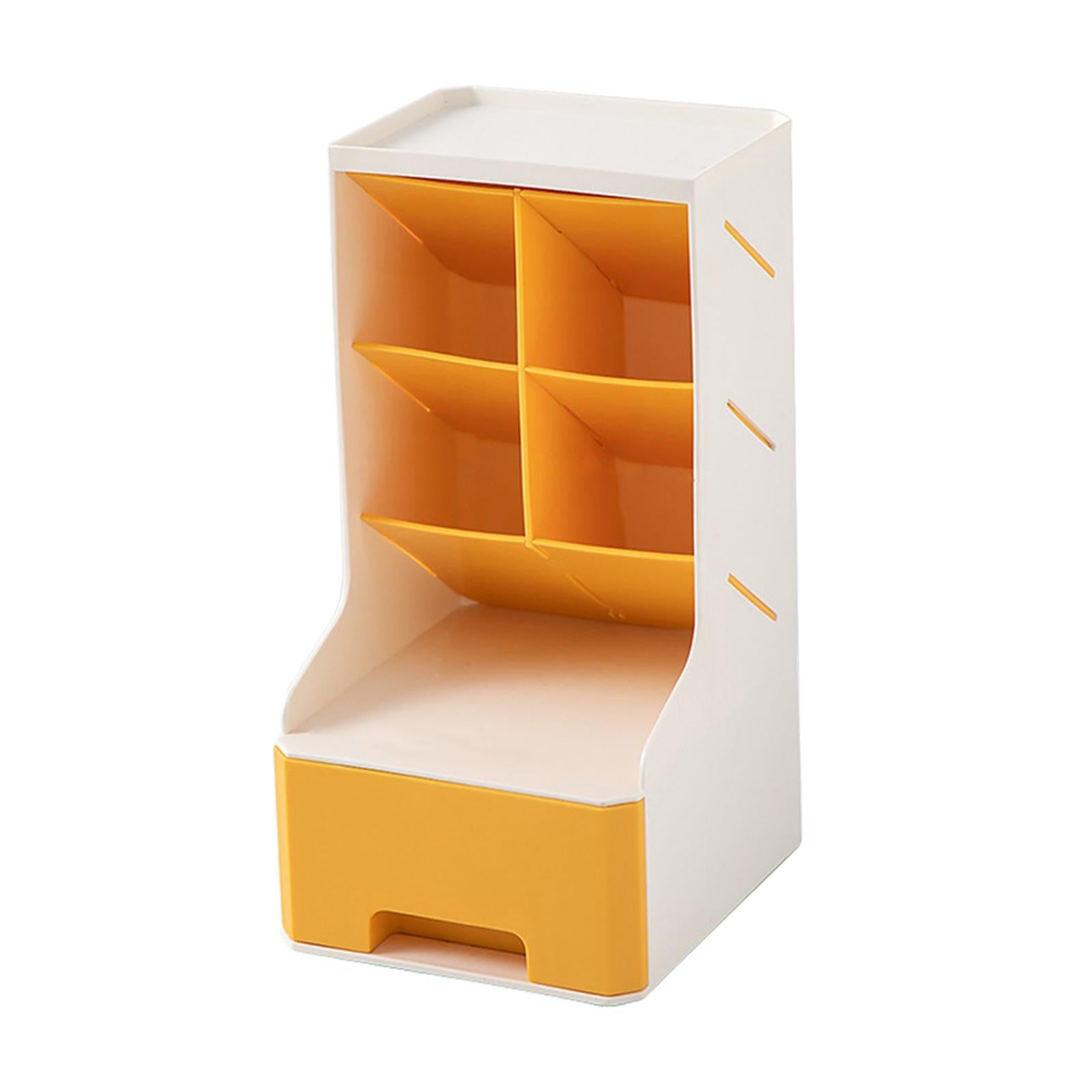 Large Capacity Desktop Storage Organizer Desk Organizer for Office Home Yellow