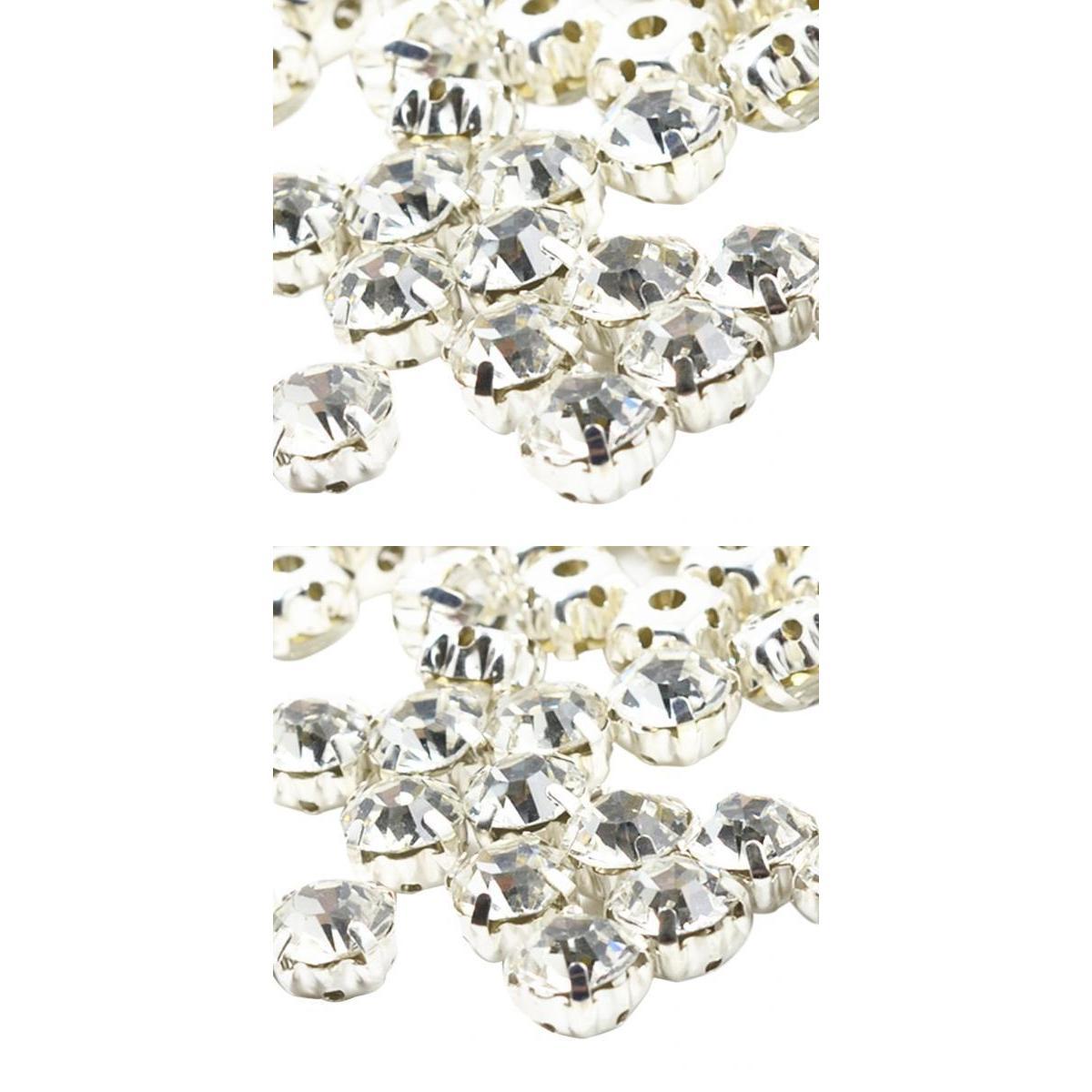 200x Handmade Diamante Sew On Crystal Rhinestone Beads Embellishment 7mm 8mm