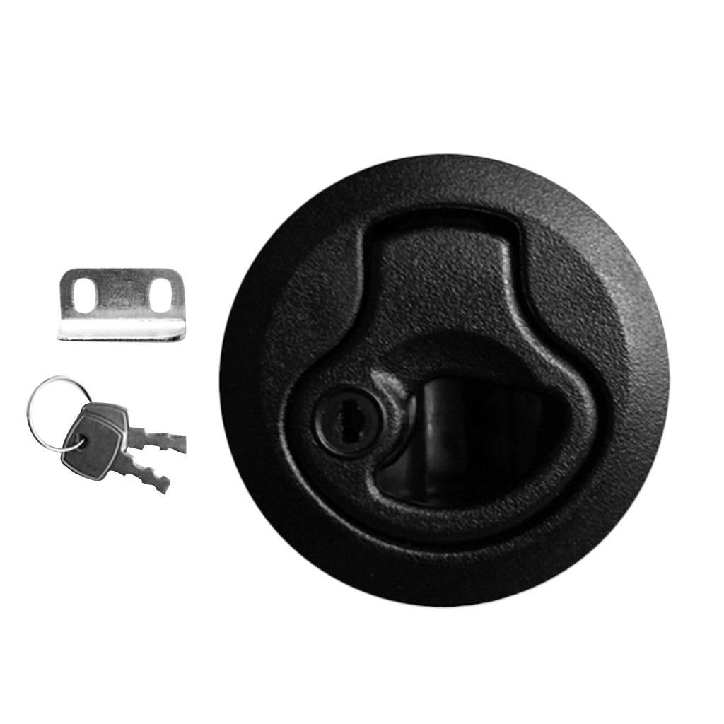 Black 2 Flush Pull Slam Latch for Marine Boat Hatch 1/4" Door Lock 1 Pcs"