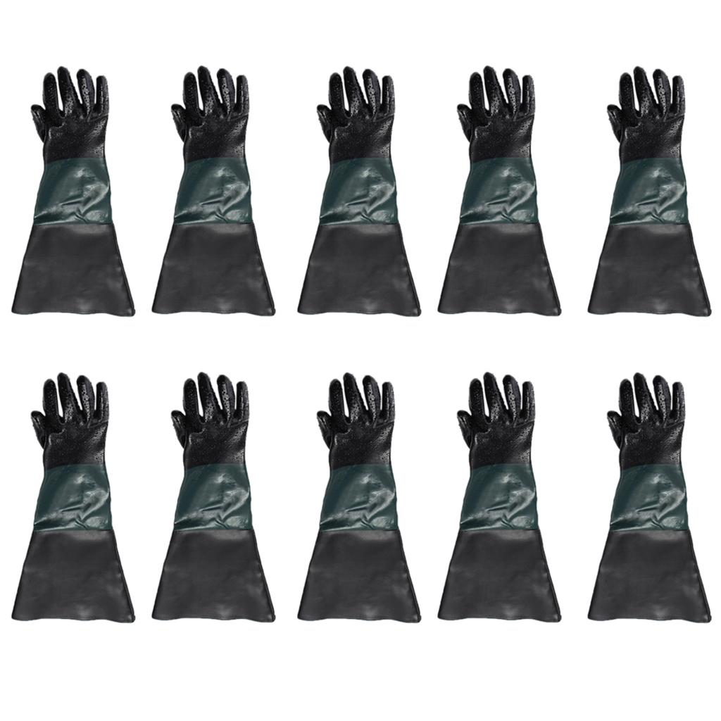 10x Left Hand Protective Working Gloves for Sand Blaster Blast Cabinet 60cm