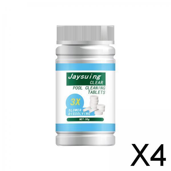4xChlorine Tablet Durable Pool Cleaning Tools for Pond Swimming Pool Fountains 50g