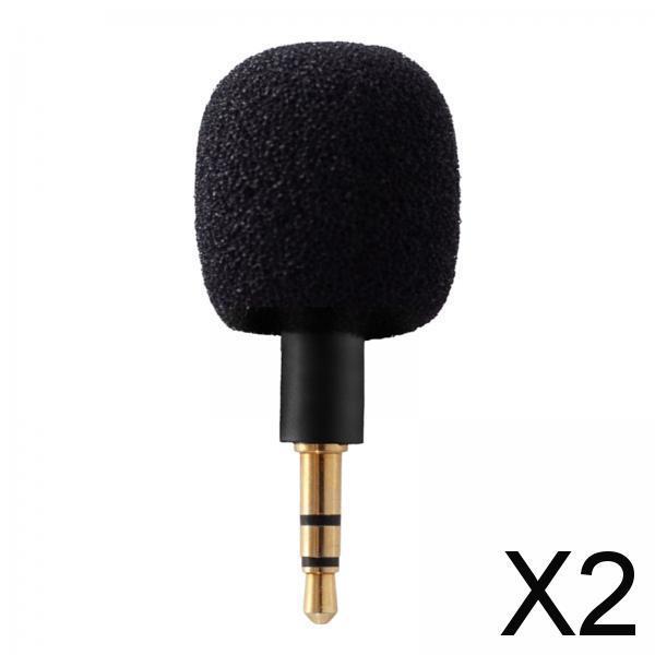 2xMini Condenser Microphone Anti Interference for Cell Phone Black Three Level