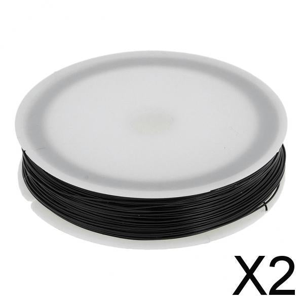 2x40m Iron Wire Thin Iron Line for DIY Model Making & Binding Black