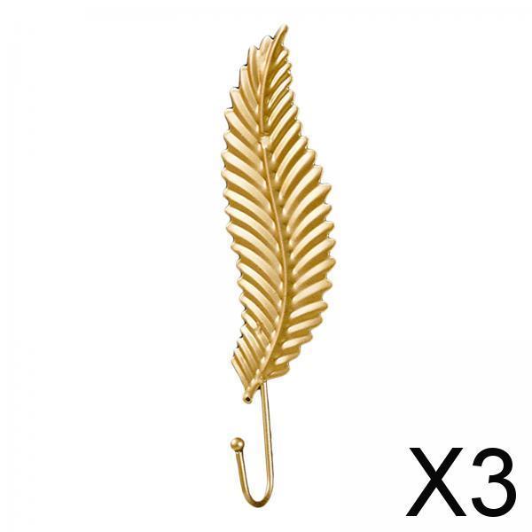 3xGold Single Prong Coat Hanger Modern Key Holder for Closet Entryway Purse Style A