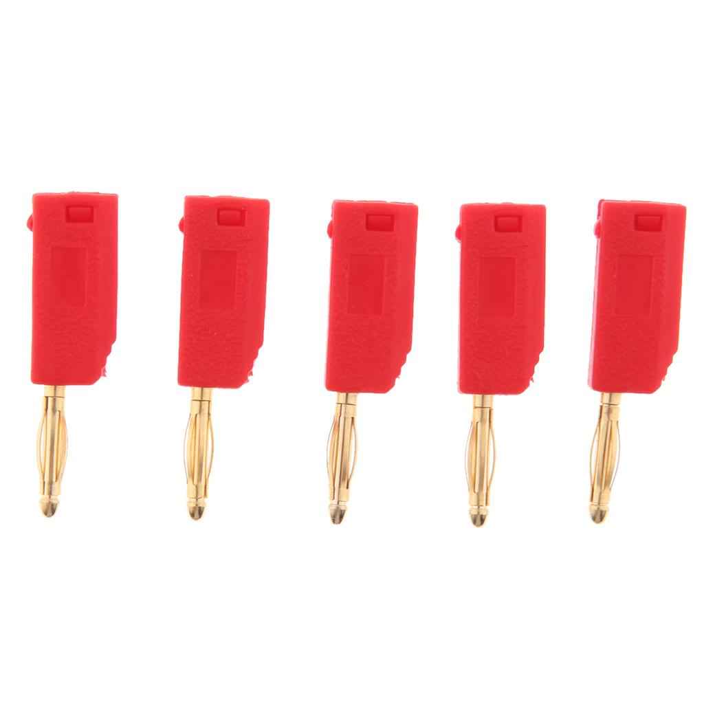 5Pieces 2mm Banana Plug for Test Probes Instrument Meter Connector red