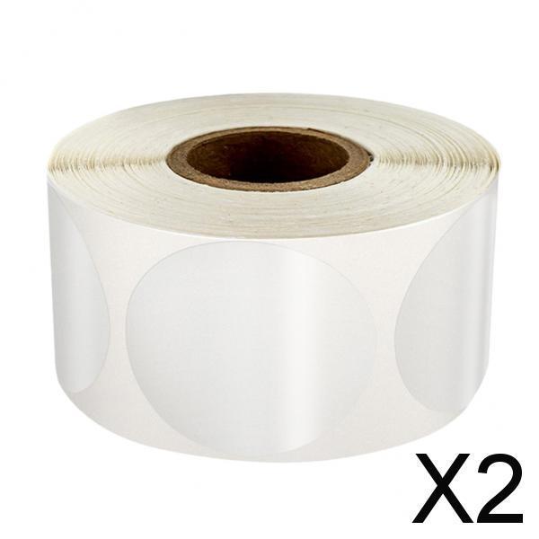 2x1 Roll of 500pcs Round Blank Kraft Stickers Self Adhesive Labels DIY Craft