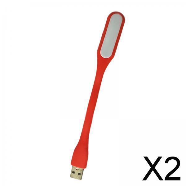 2xFlexible LED Light Lamp Portable Adjustable for Laptop Eye Care red