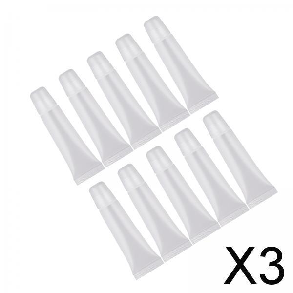 3x10x Lip Gloss Tubes Soft Empty Clear for Makeup DIY Lipgloss Base 15g