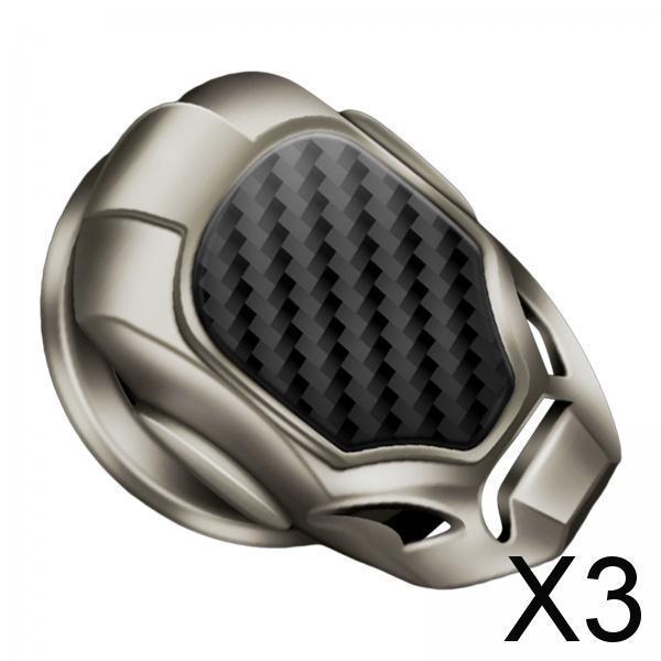 3xInterior Engine Start Button Hard Cover Stickers Anti Scratch Silver