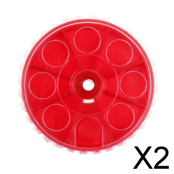 2xPlastic Fishing Sinker Weights Storage Box Portable Terminal Tackle Red