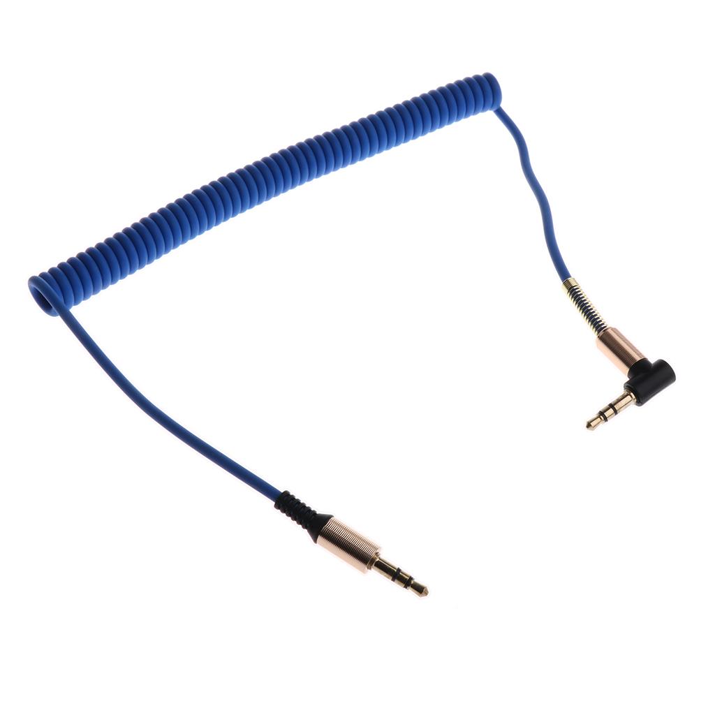 3.5mm Auxiliary Audio Male to Male Cable 90 Degree Right Angle Line Blue