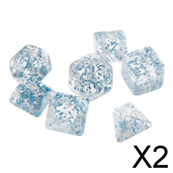 2x7/Set Plastic Polyhedral Dice Set for D&D Dungeons and Dragons Game Toy Style 9