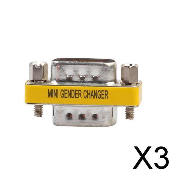 3xPortable 15Pin VGA SVGA Male to Male Converter Mini Changer Coupler Adapter