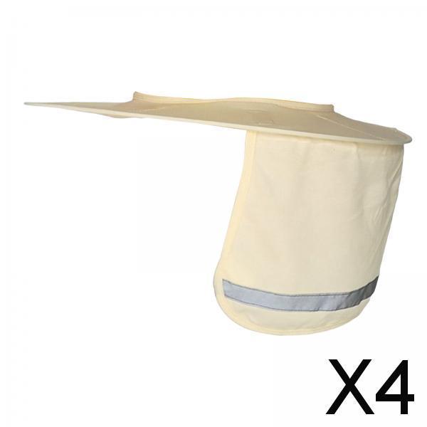 4xNeck Sunshade Cover Cover Reflective Strip Cap Cover for Golf Fishing Tennis beige