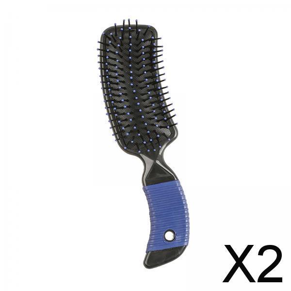 2xCushion Hairbrush Massage Comb Brush Detangling Comb for Salon Home Purple
