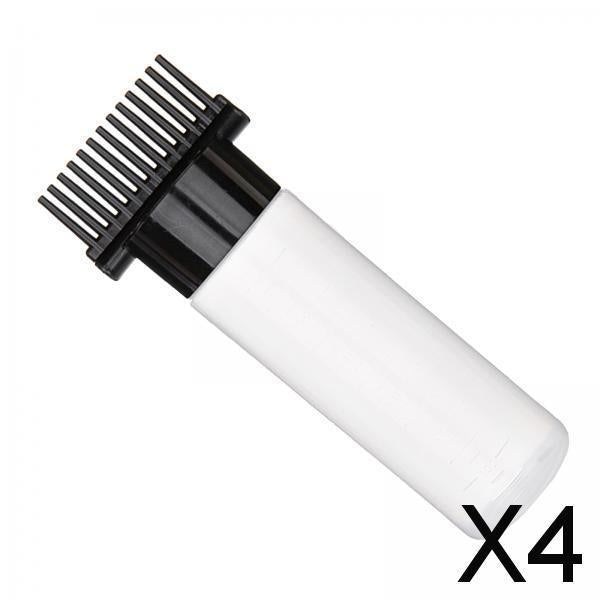 4xRoot Comb Applicator Bottle Perming Tools Hair Dye Bottle Brush for Home DIY Black