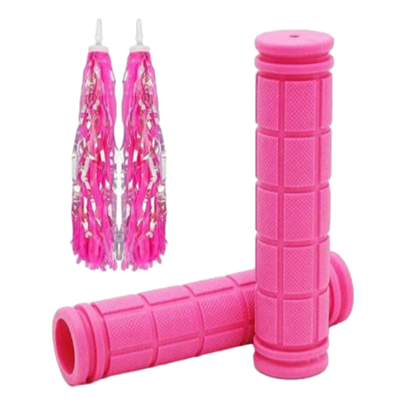 2x Kids Bike Handlebar Grips for Mountain Road Bikes Riding Skateboard Bikes Pink