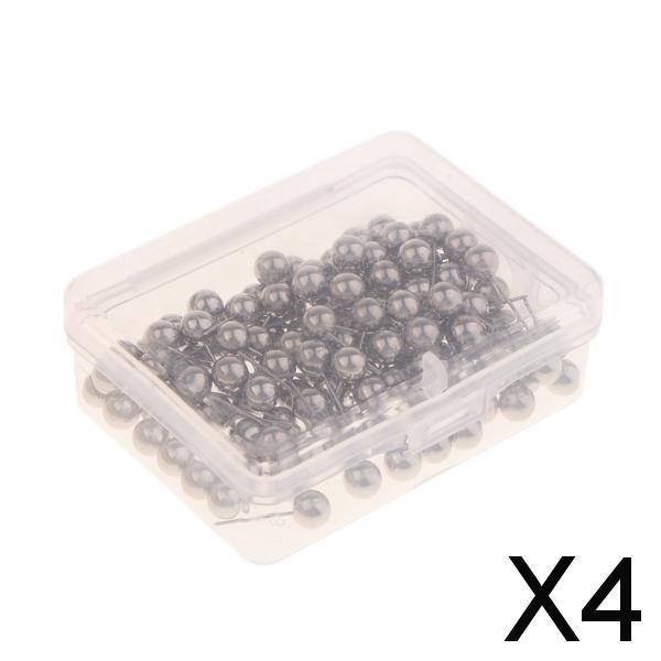4x100/200set 6mm Metal Ball Head Push Pins Map Tacks Marking Pin Silver 100