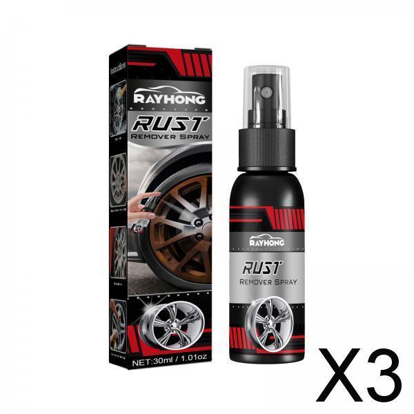 3xMultipurpose Car Rust Remover Spray for Door Handles Bikes Trucks 30ml in Box
