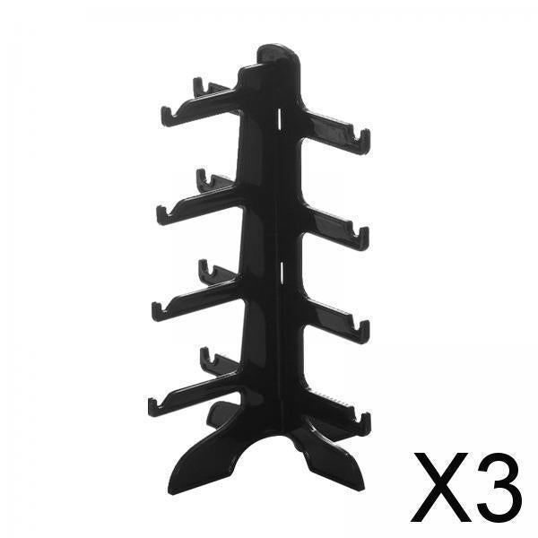 3xSunglasses Showcase Durable Storage Eyewear Glasses Show Stand for Home Shop black