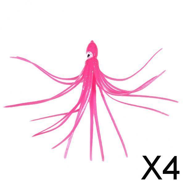 4x6pcs Fishing Lures Squid Octopus Skirts Sea Fish Soft Baits Tackles 12cm