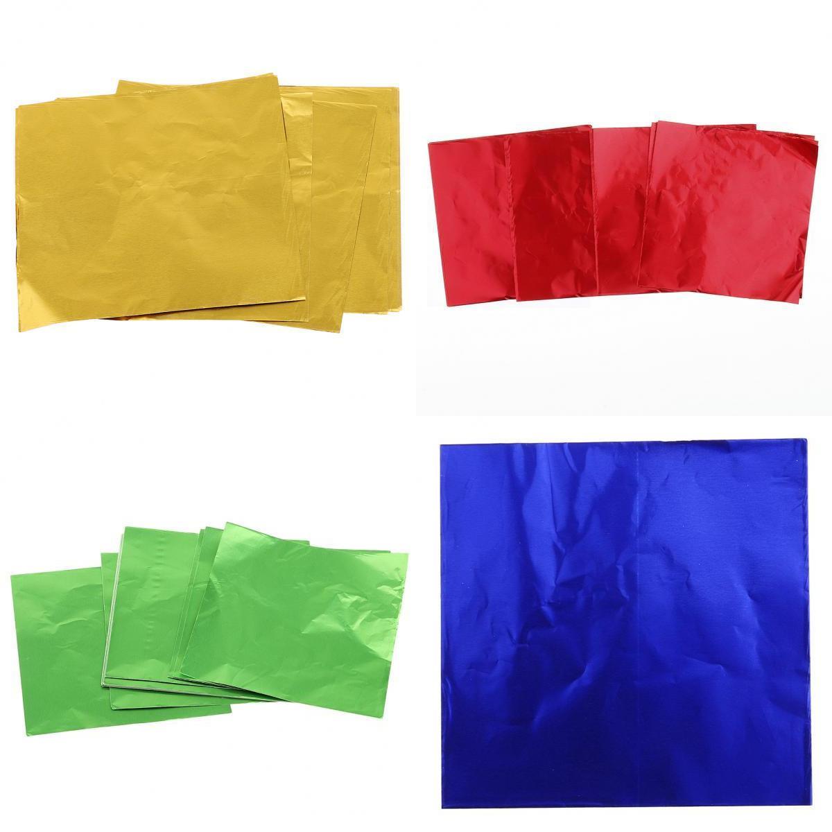 4x100 Pieces of colors Foil Wrappers Package for Candy Chocolate 8x8cm